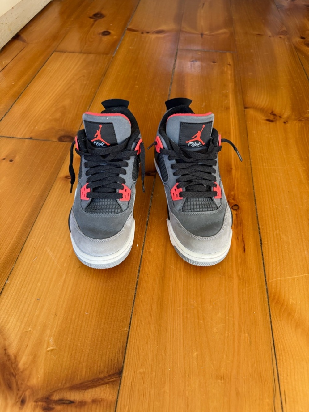 Jordan Kids Grey and Red High-Top Sneakers